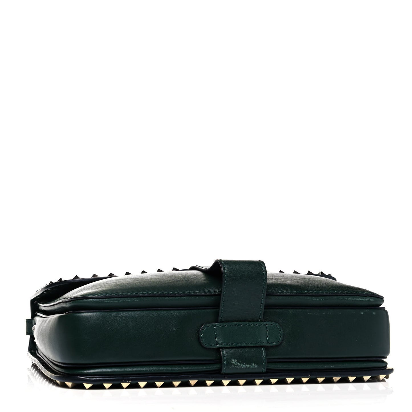 Vitello Rockstud Shoulder Flap Bag Green