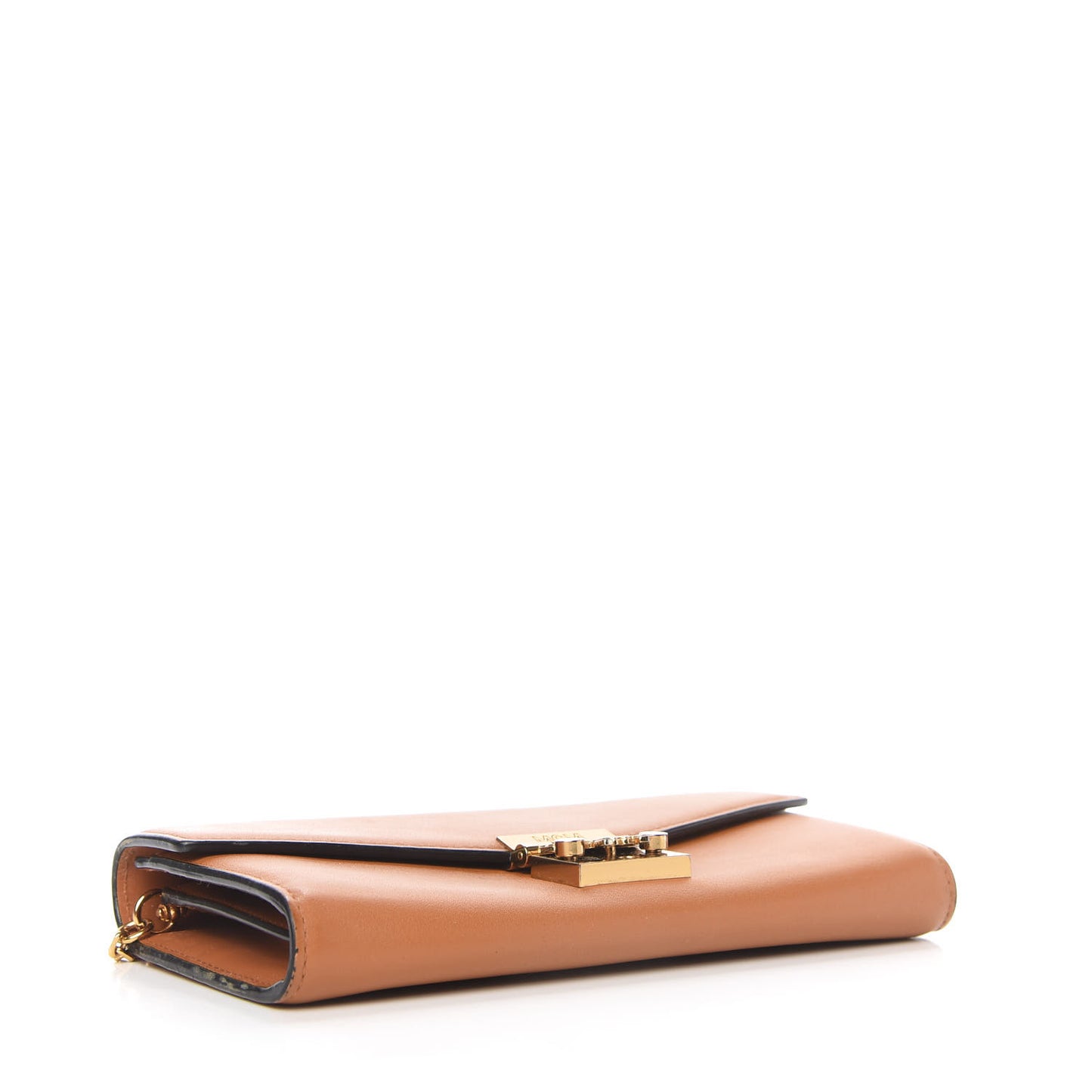 Calfskin Large Patricia Wallet On Chain Cognac