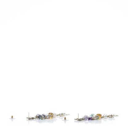 Chanel Crystal Pearl Beaded CC Long Drop Earrings Multicolor 3 of 5