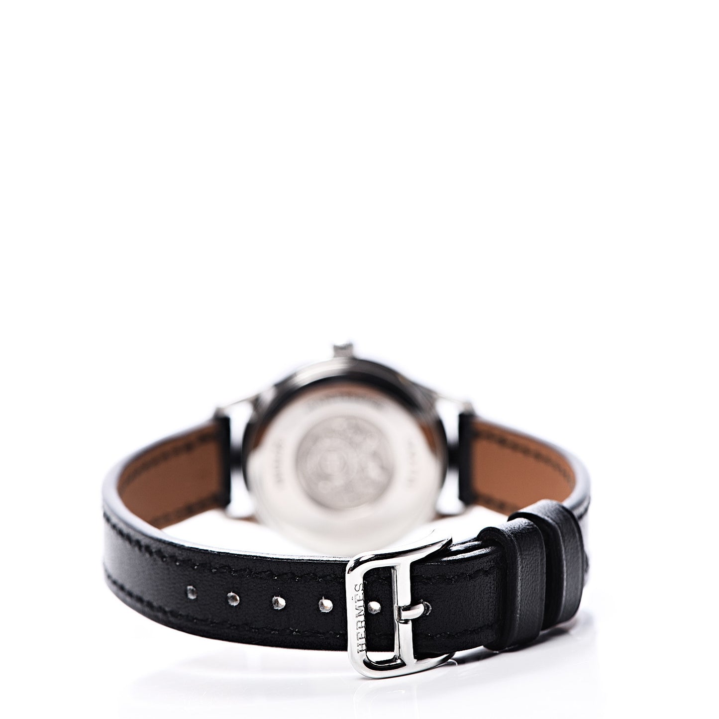 Stainless Steel Box 25mm Slim d'Hermes Quartz Watch Noir