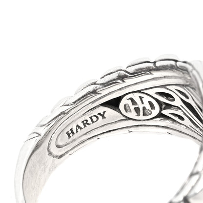 John Hardy Sterling Silver Diamond Bedeg Ring 57 8 4 of 5