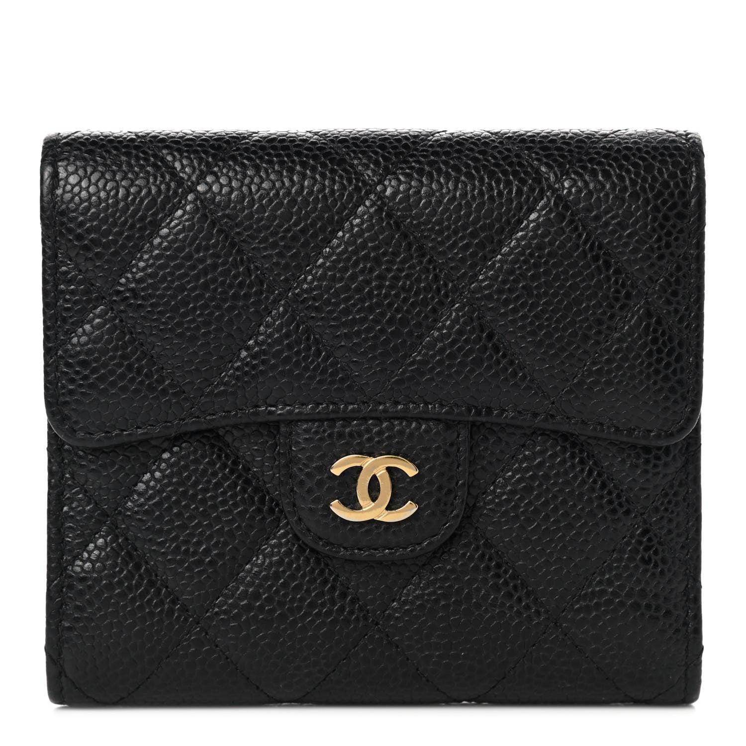 Chanel Caviar Quilted Compact Flap Wallet Black 1 of 10