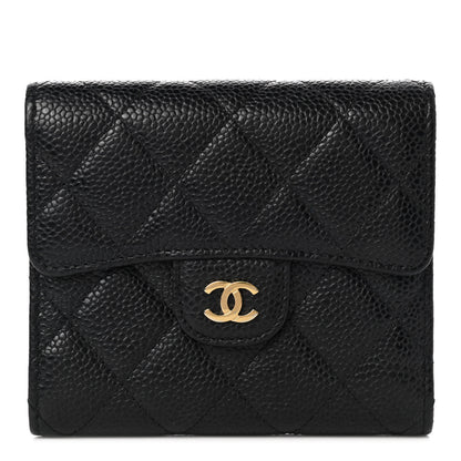 Chanel Caviar Quilted Compact Flap Wallet Black 1 of 10