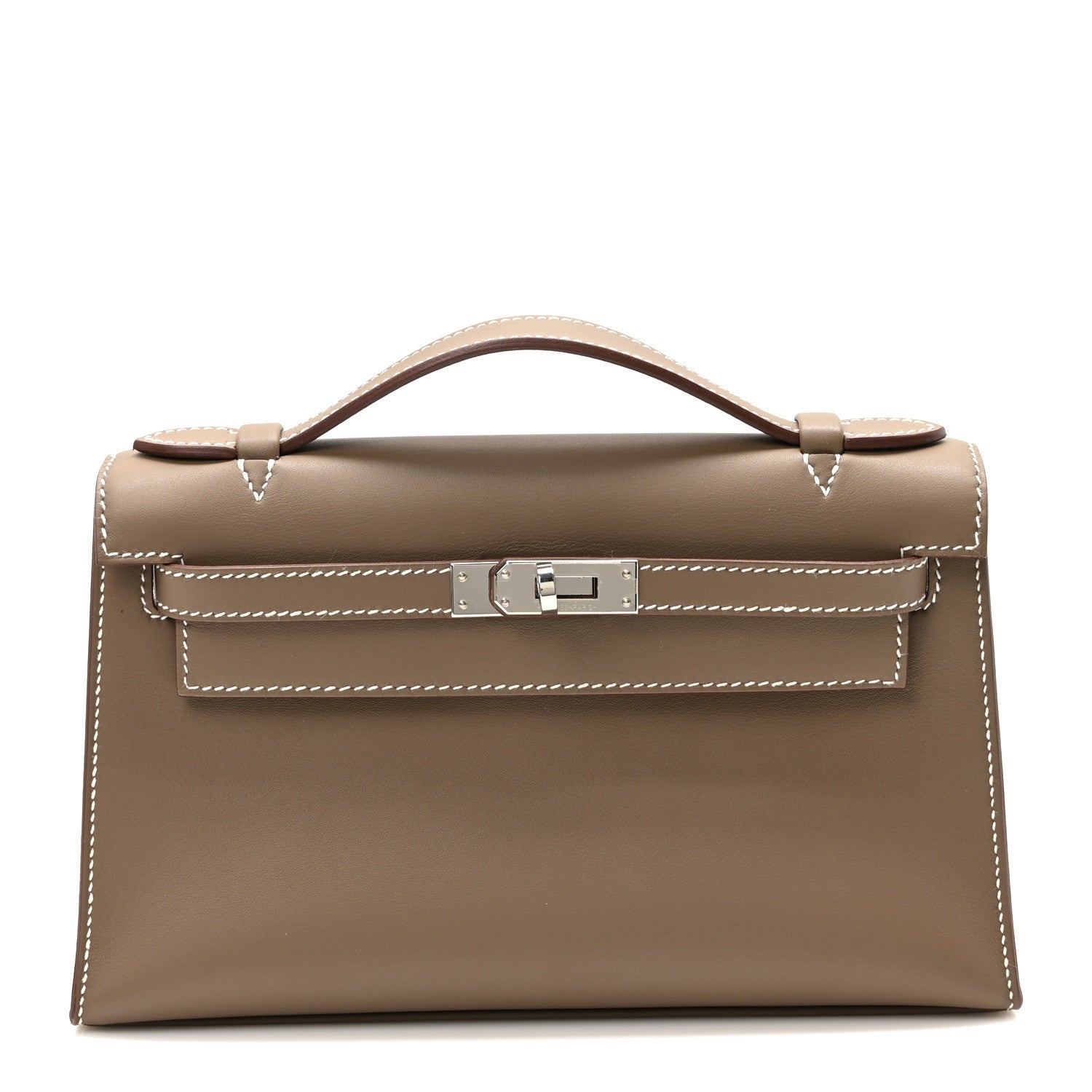 Hermes Swift Kelly Pochette Clutch Etoupe 1 of 10