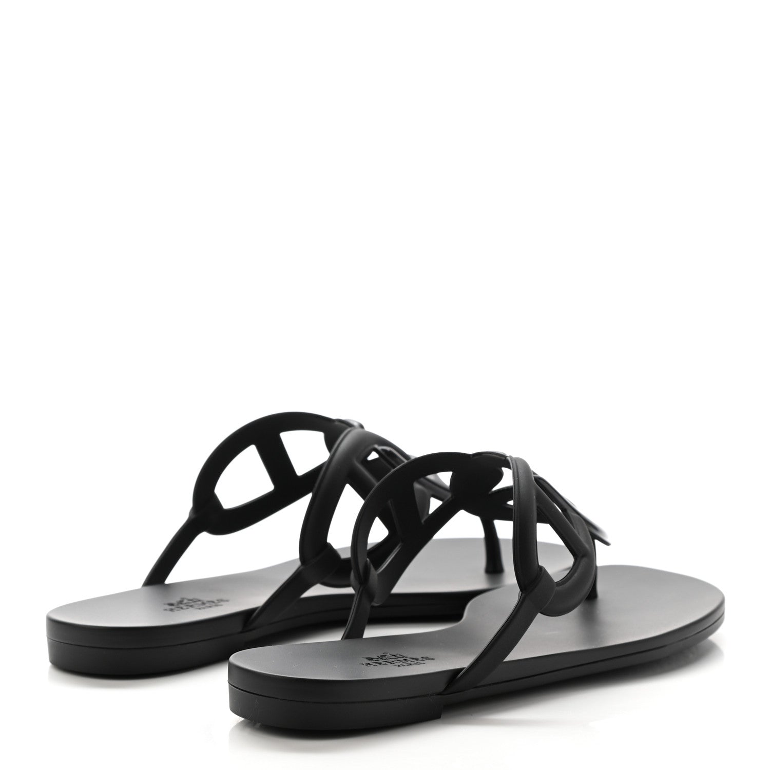 Hermes Rubber Womens Egerie Sandals 36 Black 4 of 7