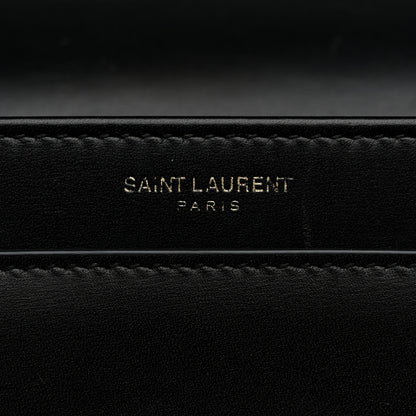 Saint Laurent Box Calfskin Monogram Medium Solferino Satchel Black 6 of 12