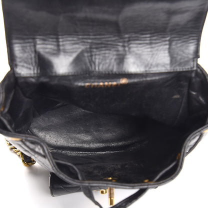 Chanel Lambskin Quilted Drawstring Backpack Black 14 of 19