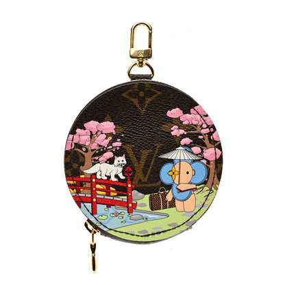 Louis Vuitton Monogram 2021 Christmas Animation Japanese Garden Round Coin Purse Wisteria Pink 1 of 4