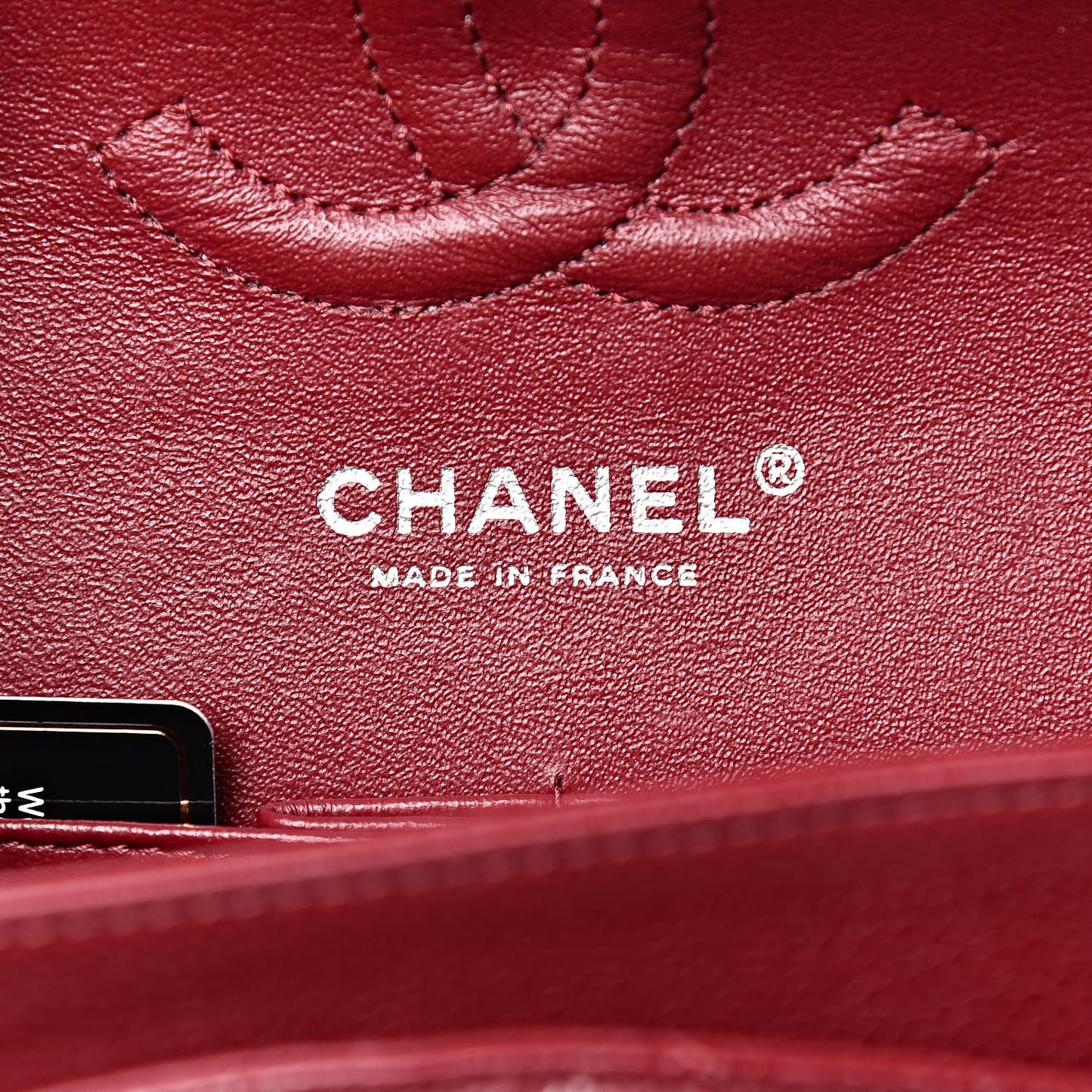 Caviar Quilted Medium Double Flap Dark Red