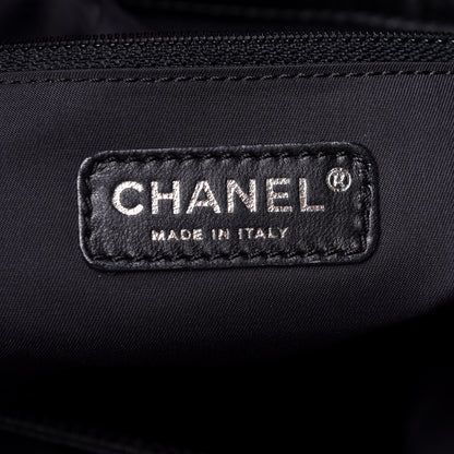Chanel Coated Canvas Quilted Large Paris Biarritz Tote Black 7 of 16