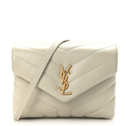 Saint Laurent Calfskin Y Quilted Monogram Toy Loulou Crossbody Bag Blanc Vintage 1 of 10