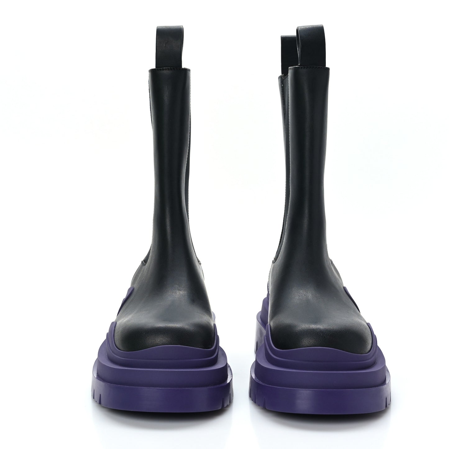 Calfskin The Tire Chelsea Boots 37.5 Black Plum
