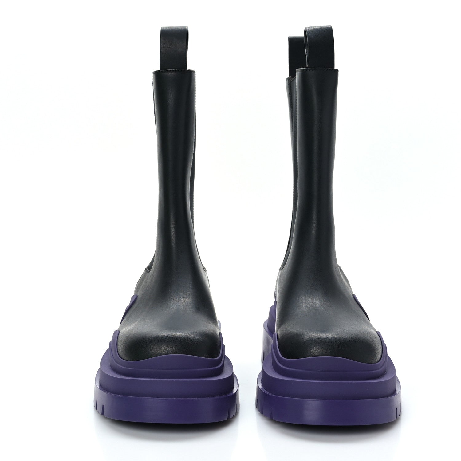 Bottega Veneta Calfskin The Tire Chelsea Boots 37.5 Black Plum 2 of 7