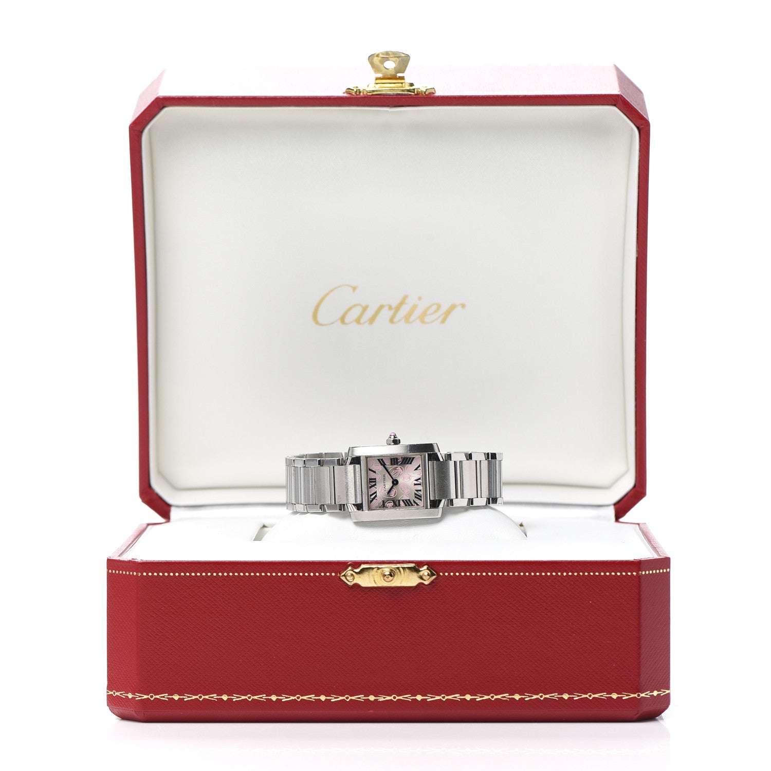 Cartier Stainless Steel 20mm Tank Francaise Quartz Watch Pink 6 of 6