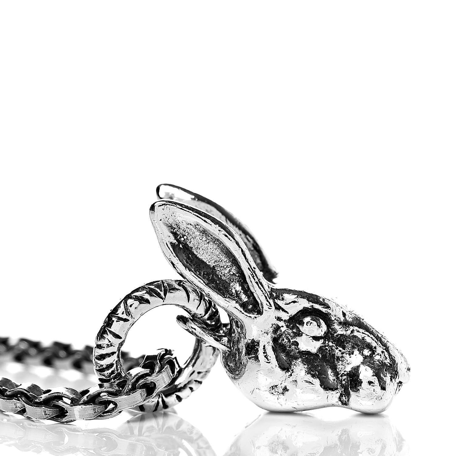 Gucci Sterling Silver Anger Forest Rabbit Head Necklace 5 of 5