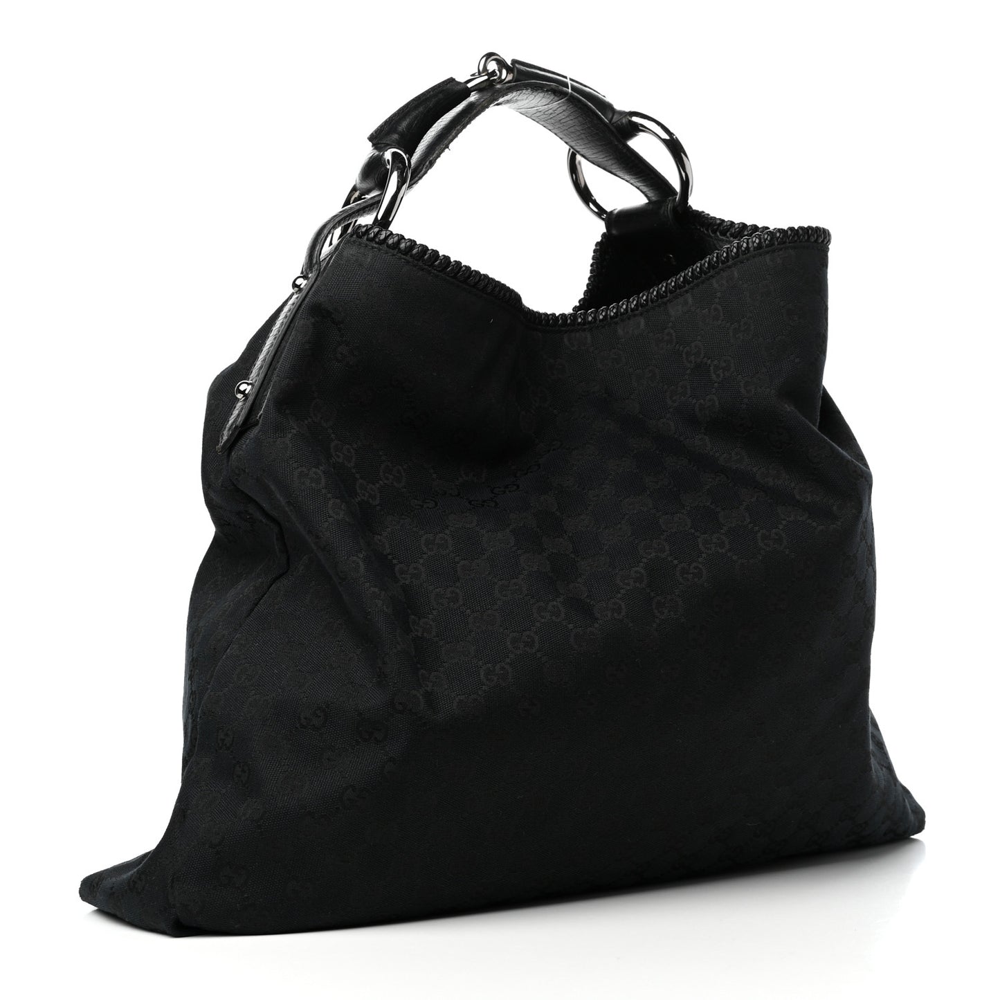 Monogram Large Horsebit Chain Hobo Black