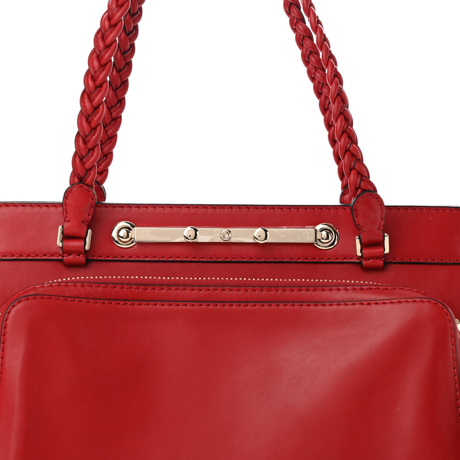 Valentino Garavani Vitello Demetra Satchel Red 7 of 9