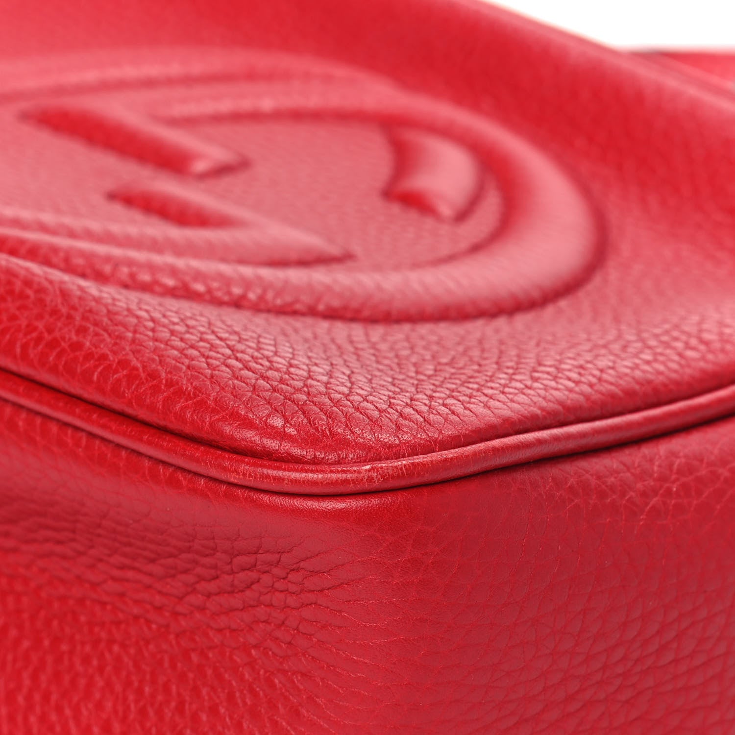 Gucci Pebbled Calfskin Small Soho Disco Bag Tabasco Red 6 of 9