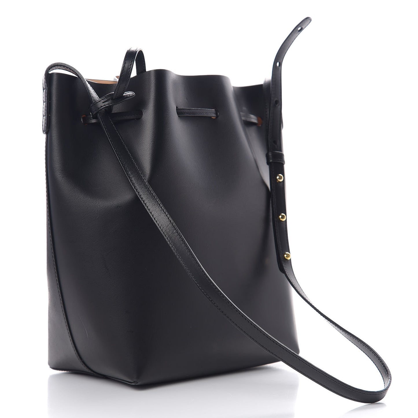 Vegetable Tanned Calfskin Bucket Bag Black Ballerina