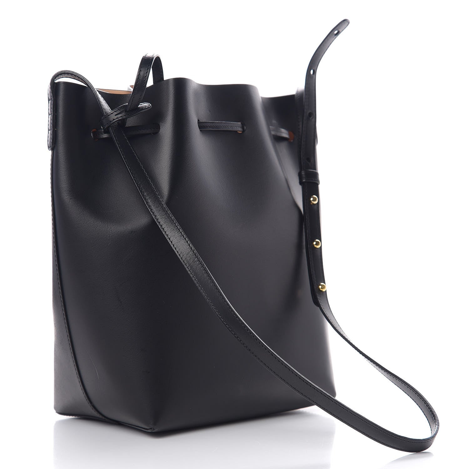 Mansur Gavriel Vegetable Tanned Calfskin Bucket Bag Black Ballerina 2 of 8