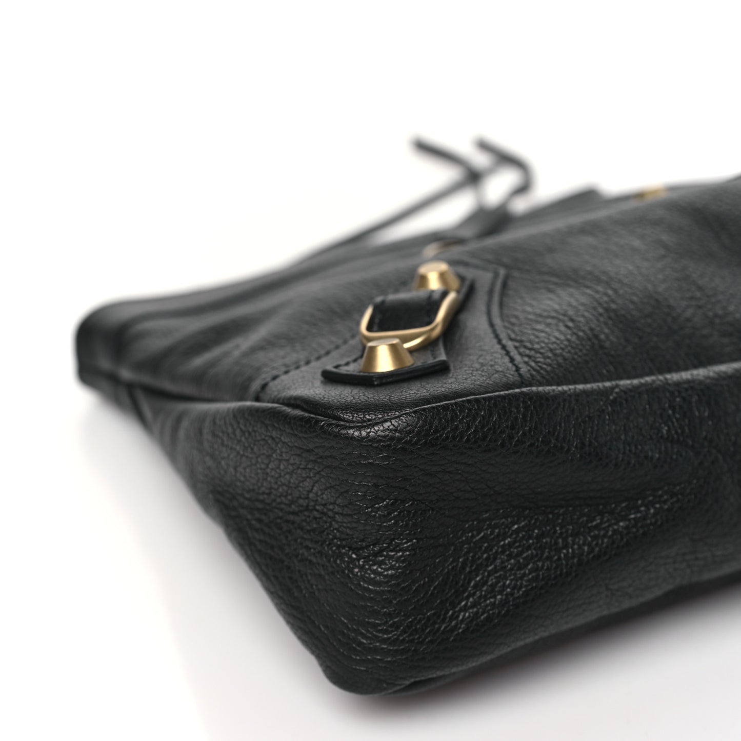 Chevre Classic Gold Hardware Premier Clutch Black