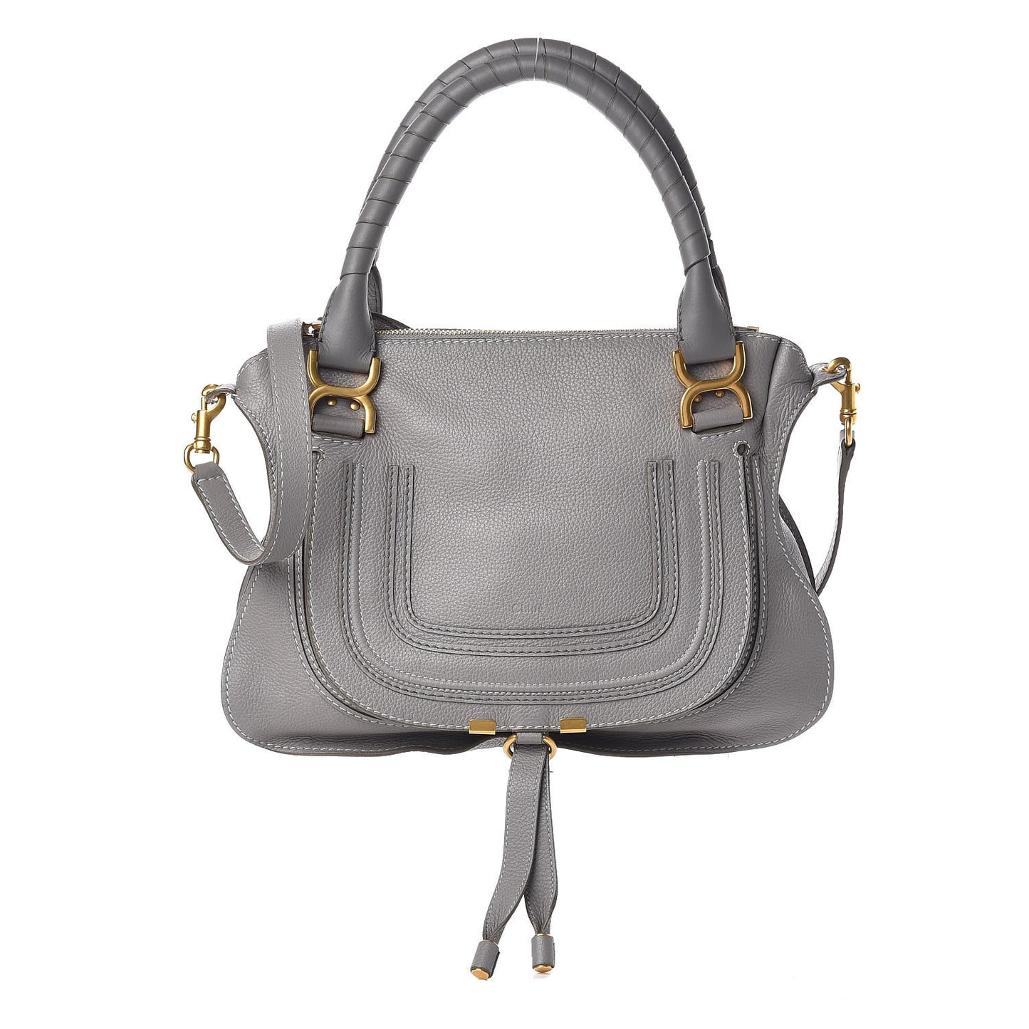 Calfskin Medium Marcie Satchel Cashmere Grey