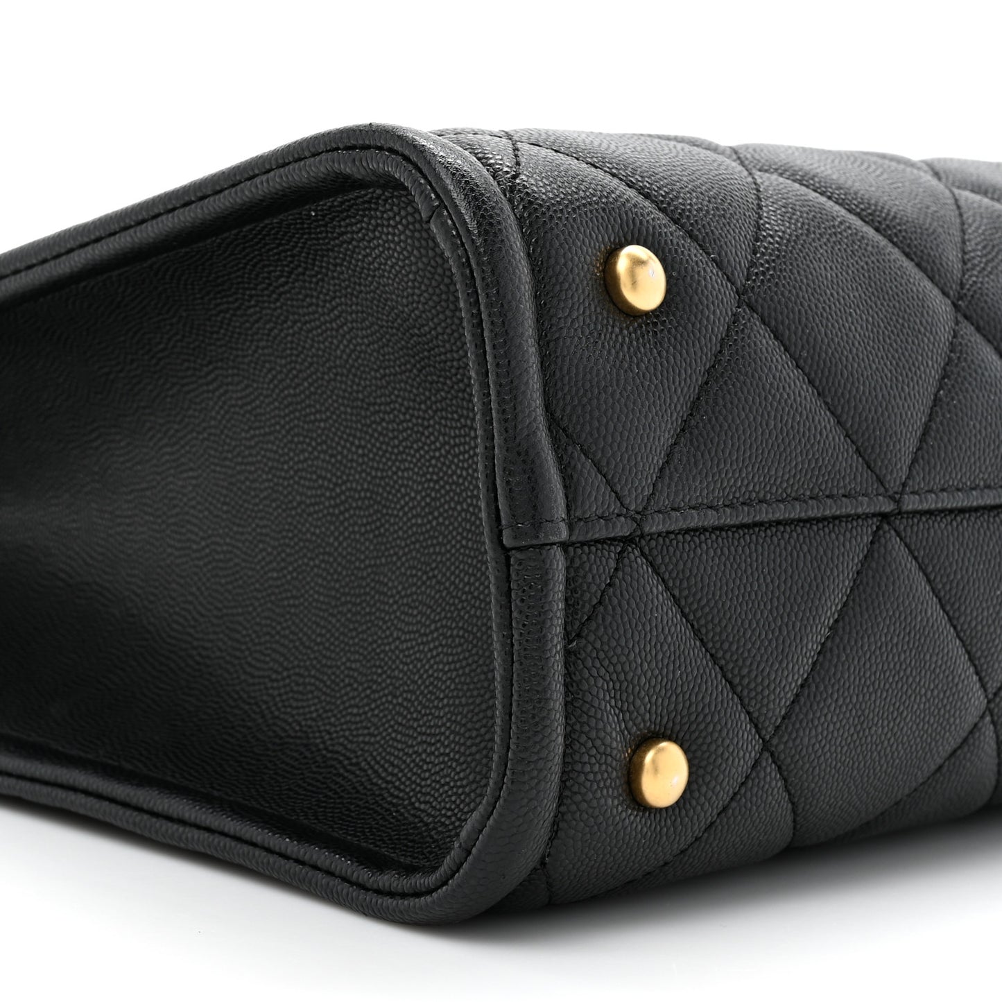 Caviar Quilted Chain Large Shopping Tote With Coin Purse Black