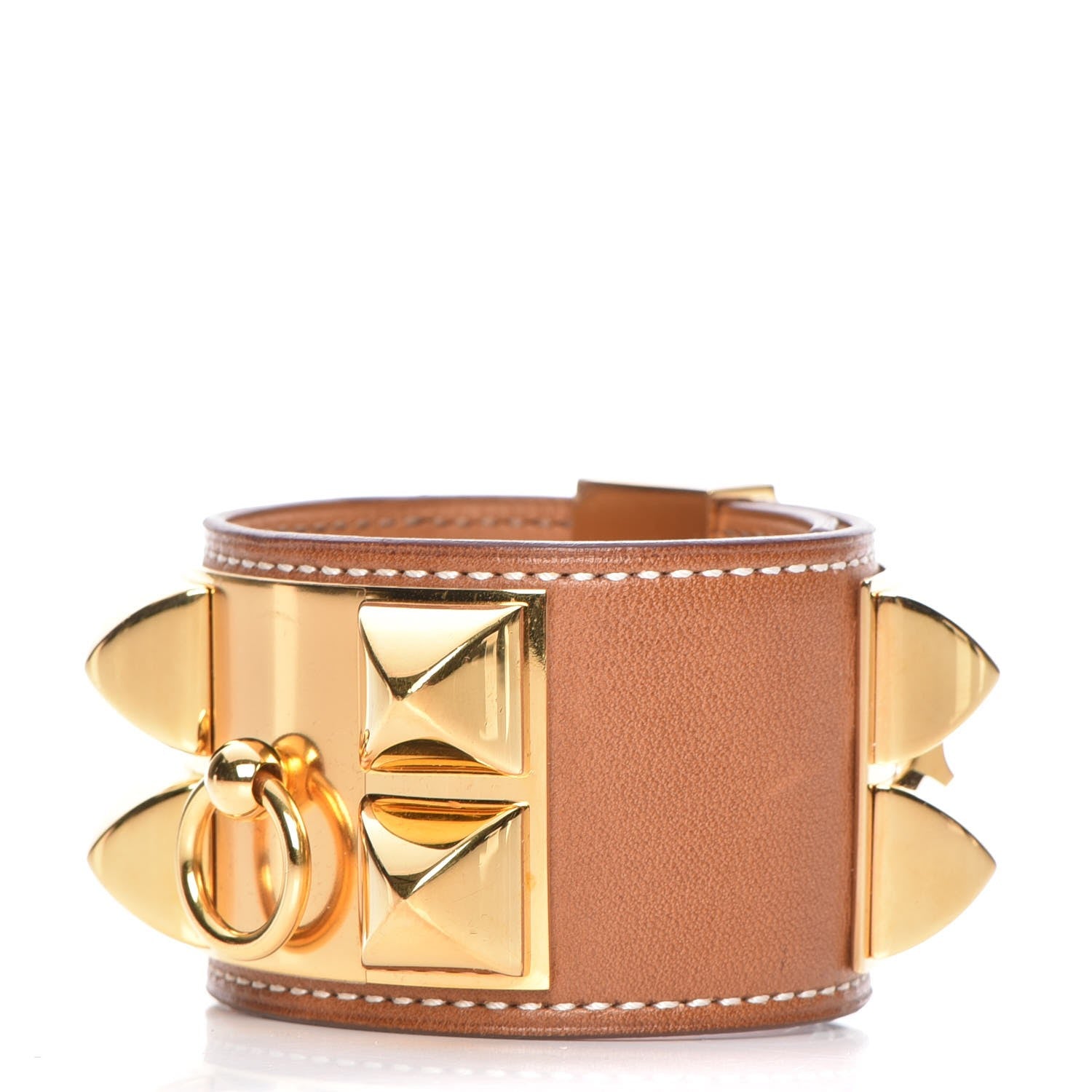 Hermes Barenia Collier De Chien CDC Bracelet S Fauve 1 of 7