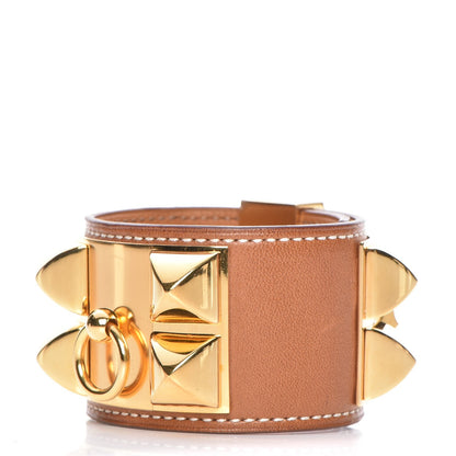 Hermes Barenia Collier De Chien CDC Bracelet S Fauve 1 of 7