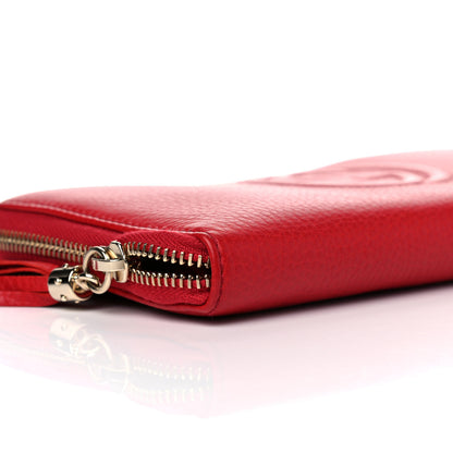 Gucci Pebbled Calfskin Soho Zip Around Wallet Red 9 of 10