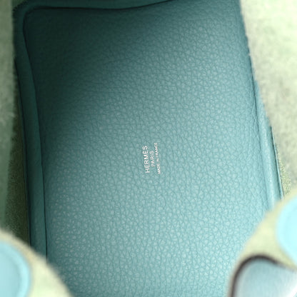 Hermes Taurillon Clemence Picotin Lock 18 PM Bleu Atoll 5 of 13