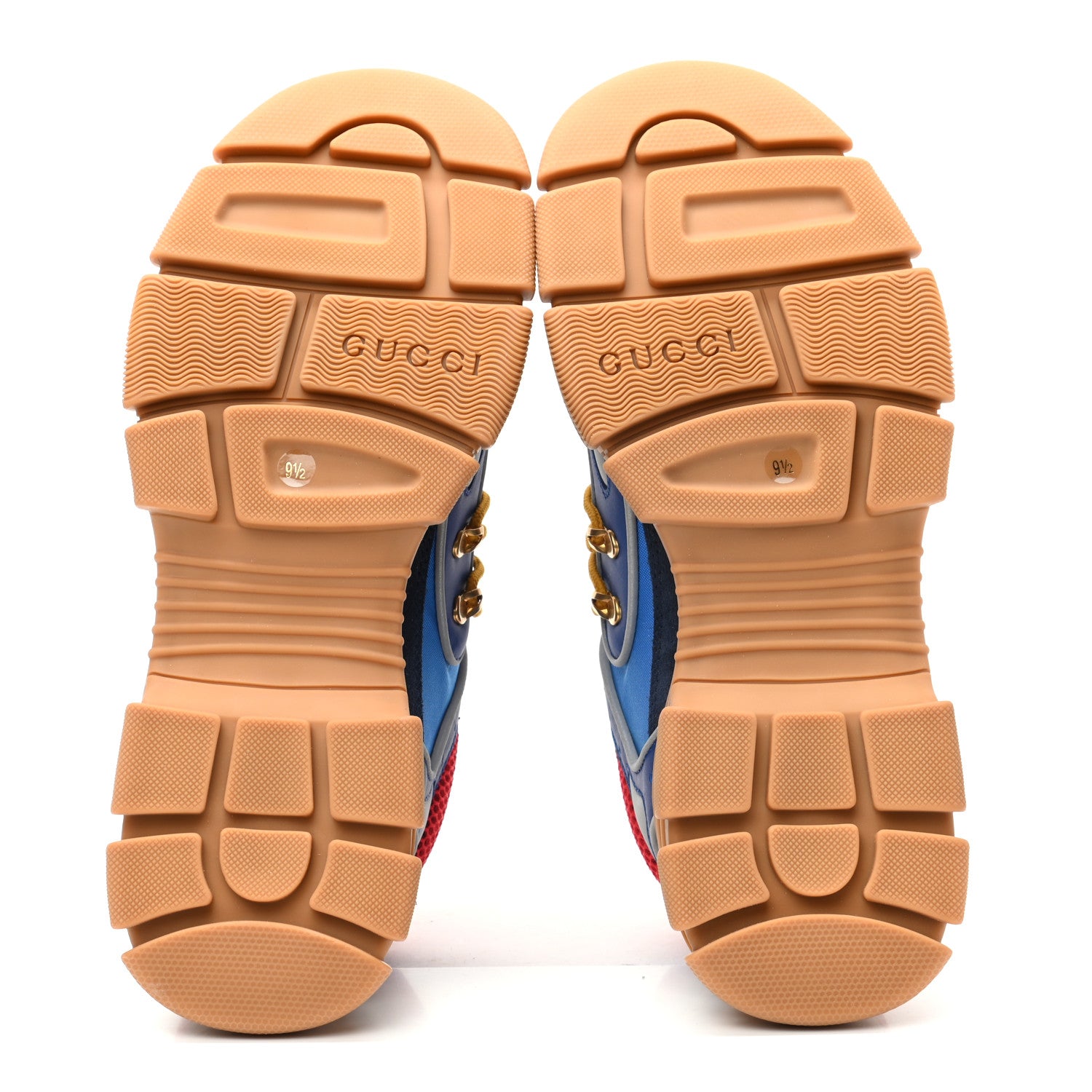 Gucci X SEGA Nylon Suede Calfskin Mens Flashtrek Sneakers 9.5 Bright Splash Poppy Marine Blue 5 of 8