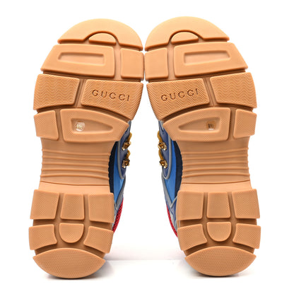 Gucci X SEGA Nylon Suede Calfskin Mens Flashtrek Sneakers 9.5 Bright Splash Poppy Marine Blue 5 of 8