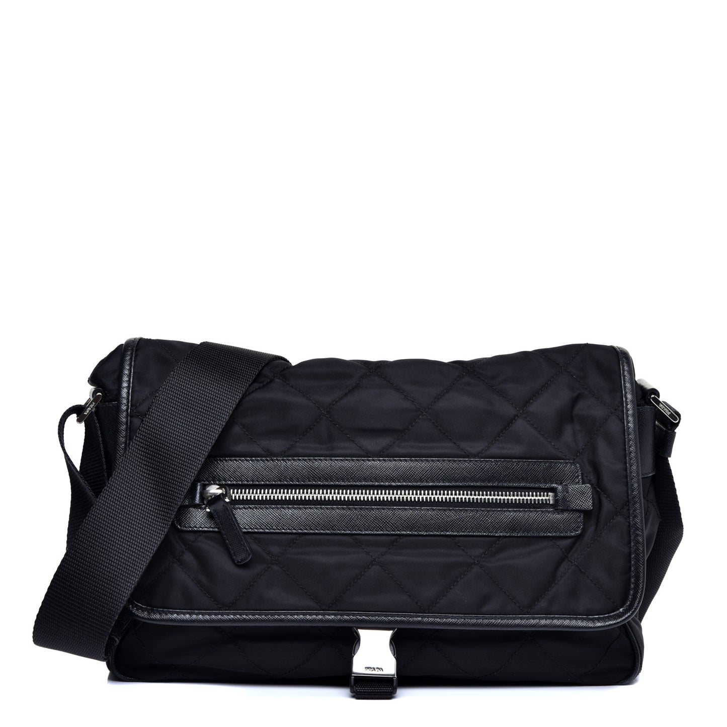 Nylon Tessuto Impuntu Quilted Messenger Black
