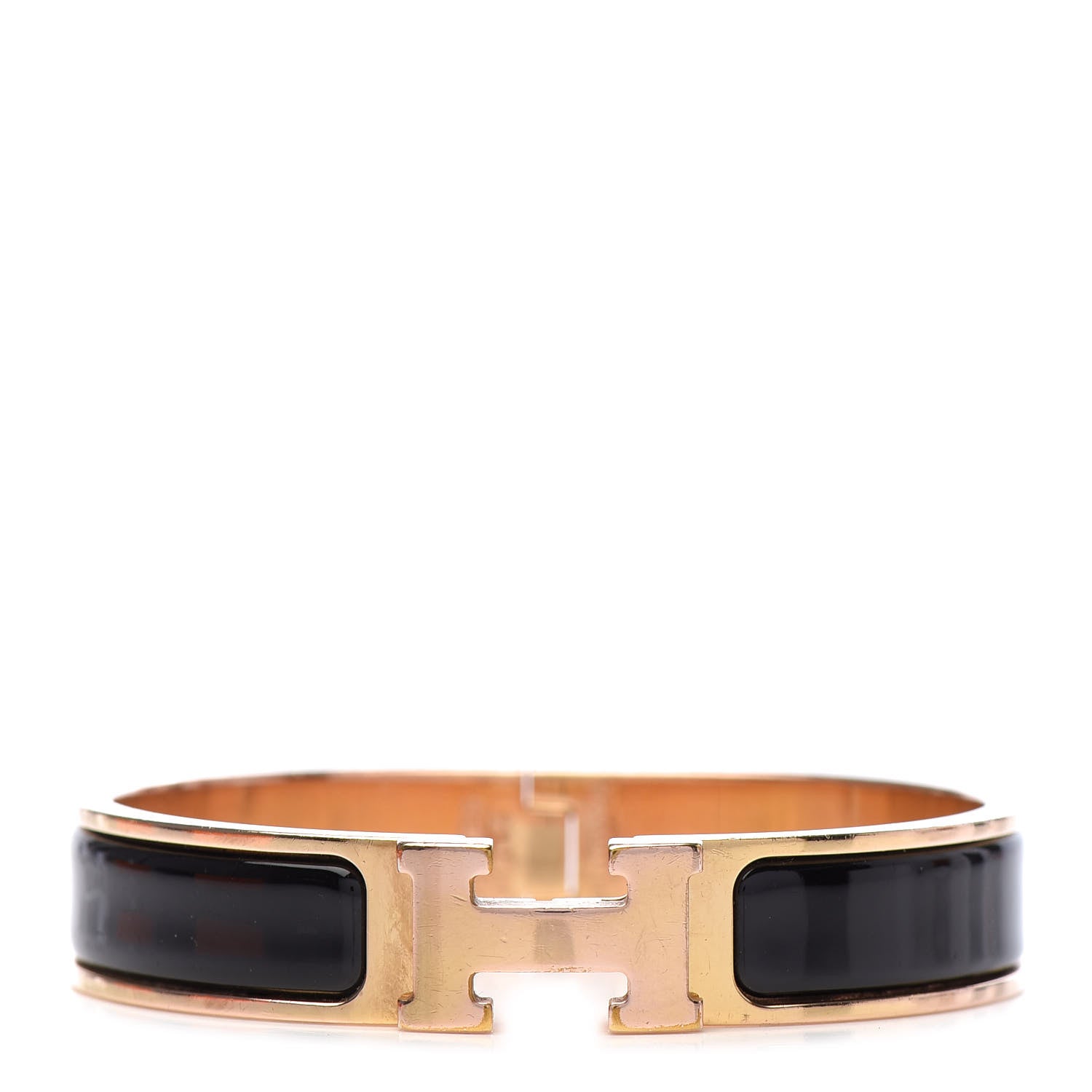 Hermes Enamel Narrow Clic Clac H Bracelet PM Black 1 of 5