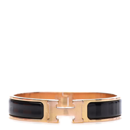 Hermes Enamel Narrow Clic Clac H Bracelet PM Black 1 of 5