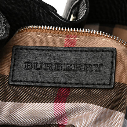 Burberry Grainy Calfskin House Check Medium Maidstone Black 9 of 14