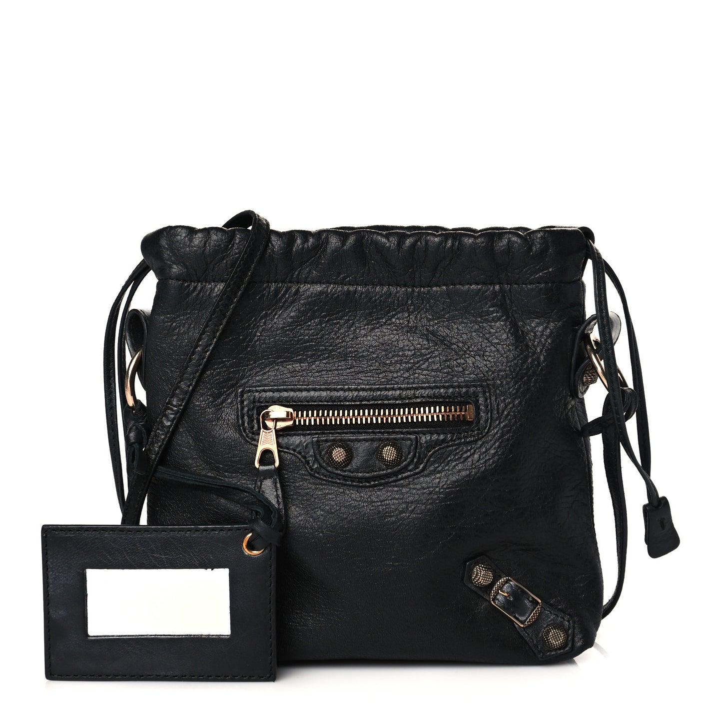 Agneau Giant 12 Rose Gold Hardware Mini Move On Black