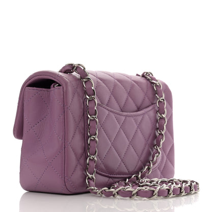 Chanel Lambskin Quilted Mini Rectangular Flap Purple 3 of 13