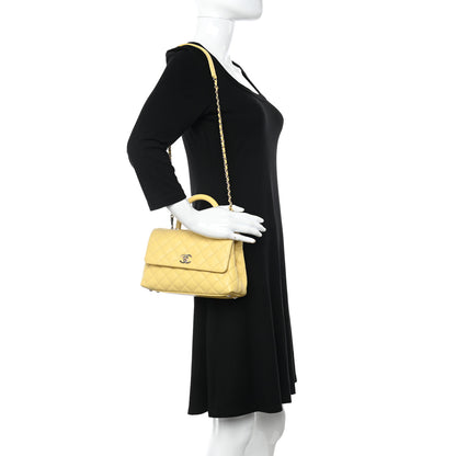 Chanel Caviar Quilted Mini Coco Handle Flap Yellow 2 of 11
