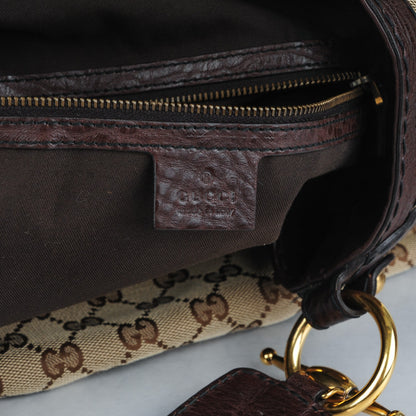 Gucci Monogram Large Jockey Hobo Dark Brown 6 of 7