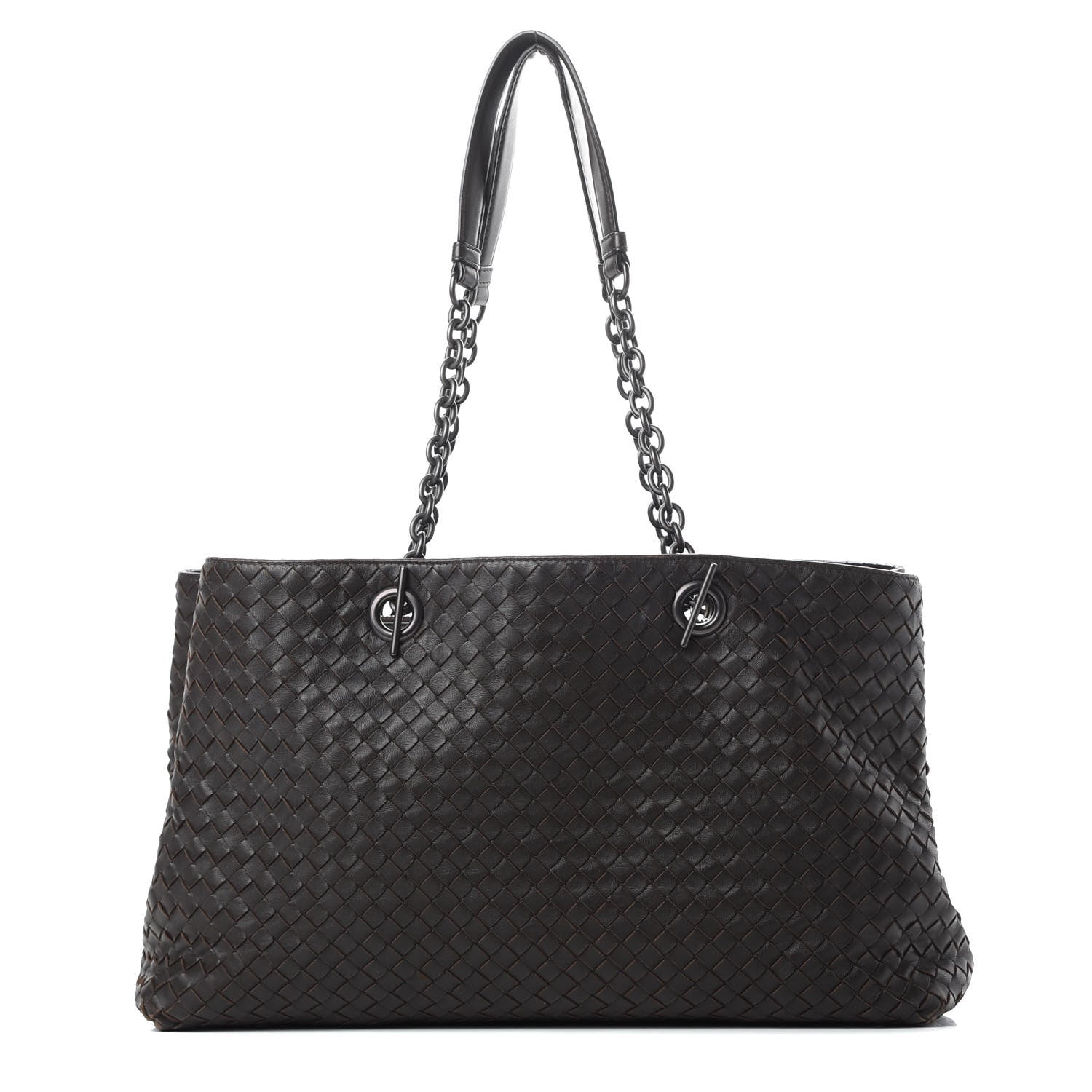 Bottega Veneta Nappa Intrecciato Large Classic Chain Strap Tote Ebano 1 of 17