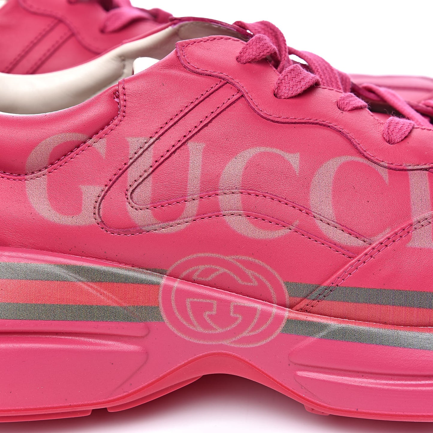 Calfskin Logo Mens Rhyton Sneakers 12.5 Box Pink