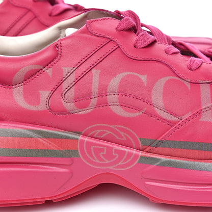 Gucci Calfskin Logo Mens Rhyton Sneakers 12.5 Box Pink 6 of 10
