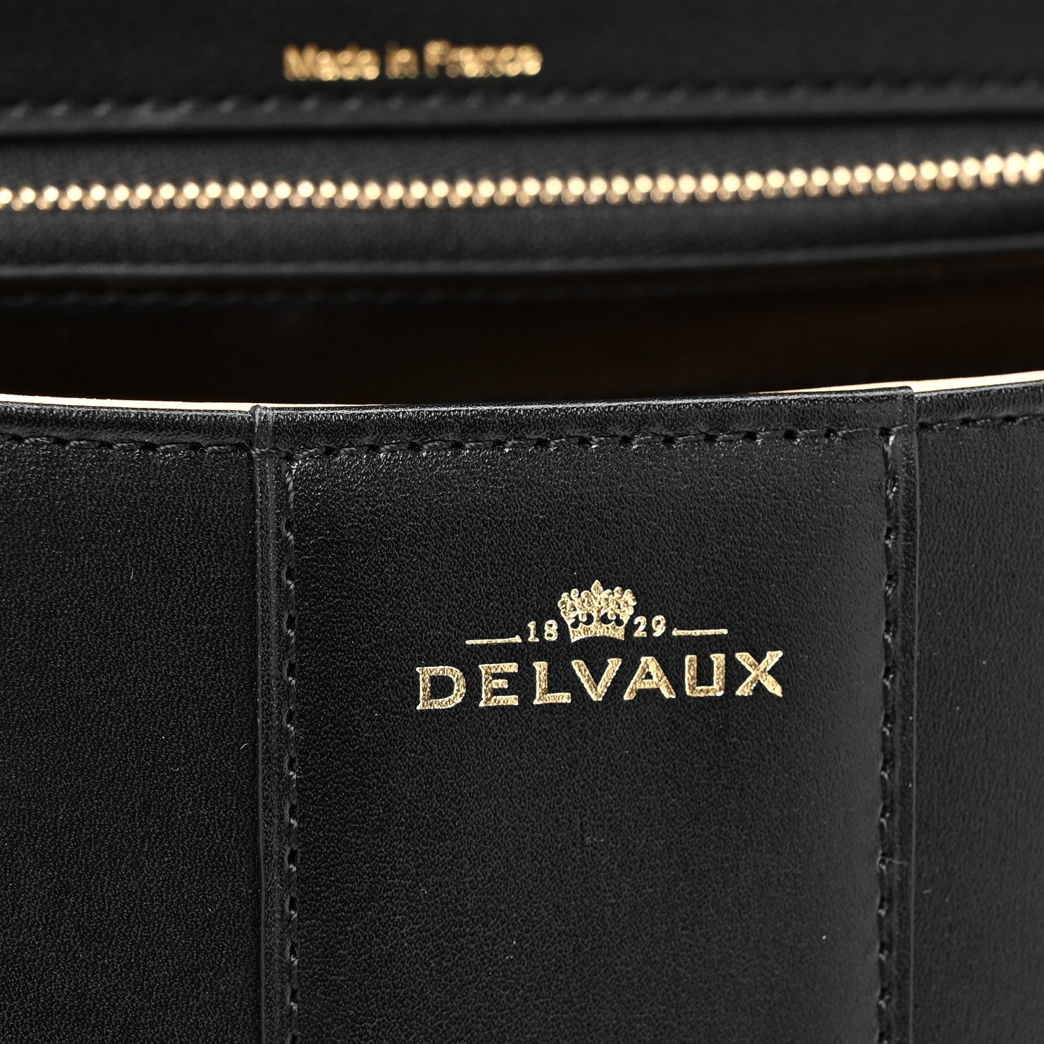 Delvaux Box Calfskin MM Brillant Satchel Black Black 7 of 12