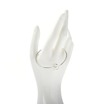 Tiffany Sterling Silver Elsa Peretti Double Open Heart Bangle Bracelet 2 of 4