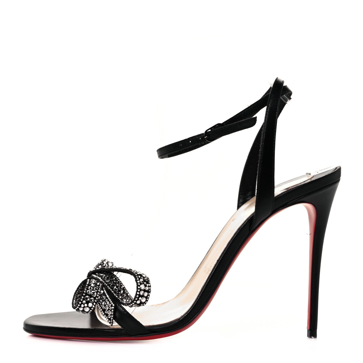 Christian Louboutin Kid Crystal Jewel Queen Sandals 39.5 Black 1 of 8