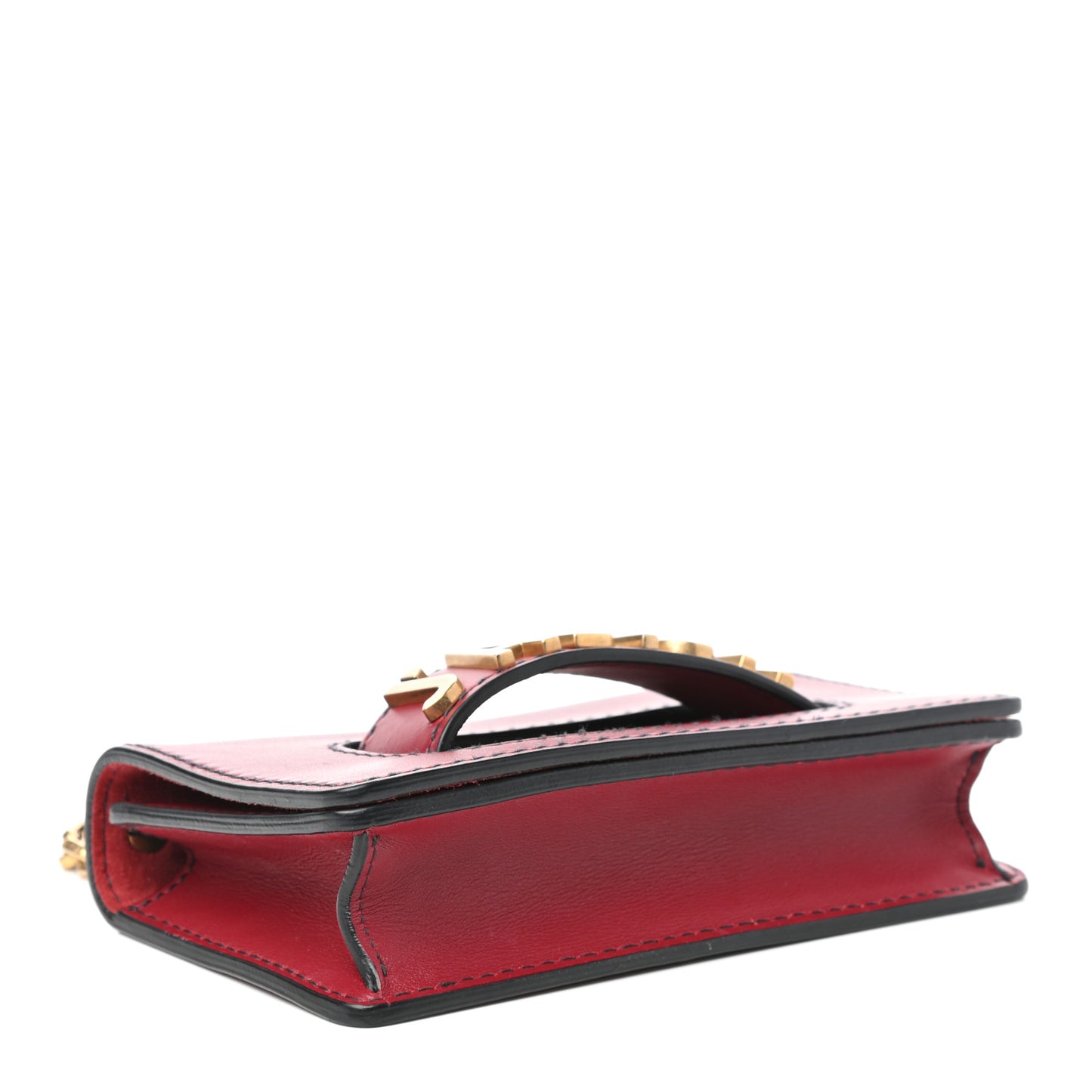 Calfskin Mini J'Adior Chain Flap Bag Red
