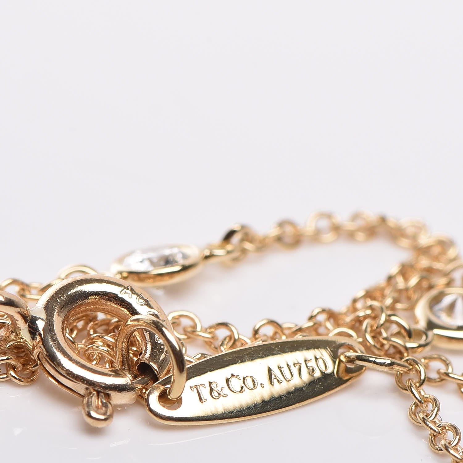 Tiffany 18K Yellow Gold Diamond .15ctw Elsa Peretti Diamonds by the Yard Station Bracelet 5 of 6