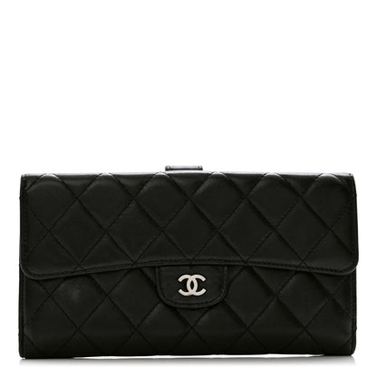 Chanel Lambskin Quilted Large Flap Wallet Black 1 of 11